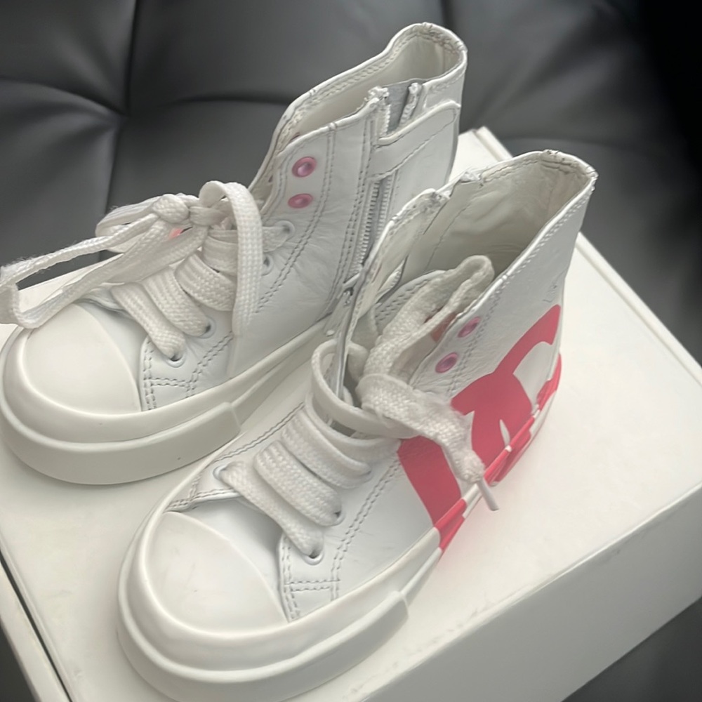 Dolce & Gabbana Kids White and Pink Sneakers